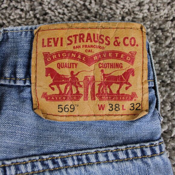 Levis 560 Jeans Mens 37x31 Blue Loose Fit Straight Leg Denim Pants Tag 38x32 - Picture 8 of 10